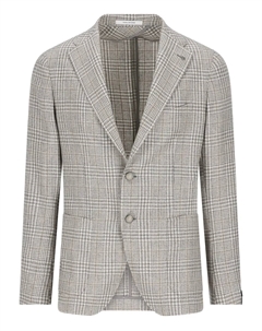 Клетчатый пиджак на пуговицах, серый Tagliatore
