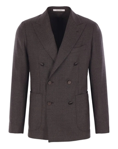 Двубортный пиджак с накладными карманами, коричневый Tagliatore