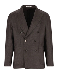 Двубортный блейзер с накладными карманами, коричневый Tagliatore