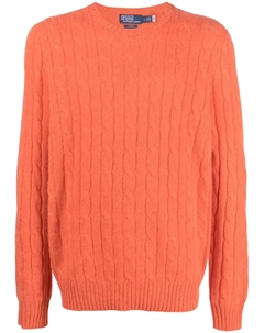Кашемировый джемпер фактурной вязки, оранжевый Polo ralph lauren