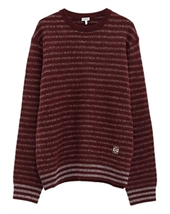 Полосатый свитер с вышитым логотипом, коричневый Loewe