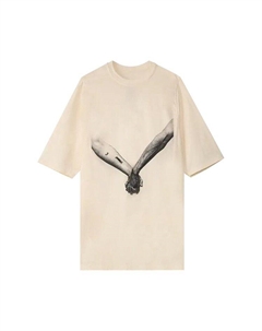 Футболка Jumbo Short-Sleeve T-Shirt, Natural/Black Rick owens