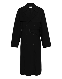 Двубортное пальто с поясом, черный The row