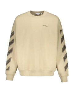 Свитшот с длинными рукавами и диагональными полосами, нейтральный Off-white