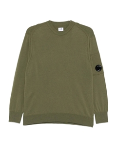 Свитер с круглым вырезом и деталями в виде объектива, зеленый C.p. company