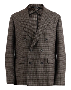 Двубортный пиджак в гусиную лапку, коричневый Tagliatore