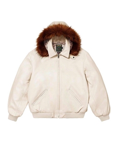 Куртка x Schott Hooded Leather Bomber Jacket, Stone Supreme