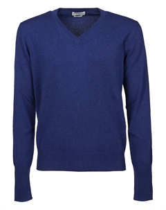 Кашемировый свитер с V-образным вырезом, синий Ballantyne