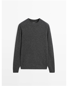 Свитер с круглым вырезом из 100% шерсти, Charcoal Massimo dutti