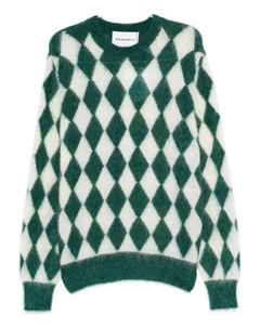 Свитер из мохера с ромбовидным узором, зеленый Amaranto