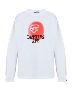 Джемпер с длинными рукавами и принтом-спреем, белый A bathing ape®