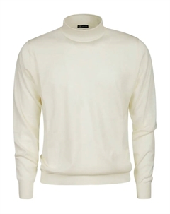 Шерстяной свитер с воротником-гольф, белый Alpha industries