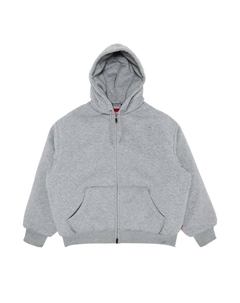 Толстовка x The North Face Down Filled Zip Up Hooded Sweatshirt, Heather Grey Supreme