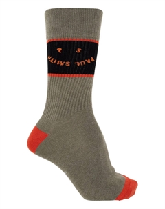 Рифленые носки с графическим рисунком, серый Paul smith