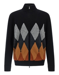 Кардиган на молнии с узором "аргайл", черный Ballantyne