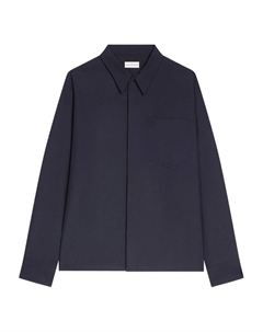 Рубашка на молнии с накладным карманом, синий Dries van noten