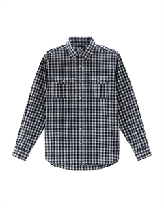 Рубашка из хлопка в микроклетку, синий Woolrich