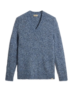 Свитер с V-образным вырезом, синий Woolrich