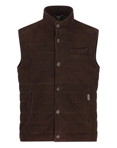 Замшевая жилетка с нашивкой-логотипом, коричневый Fay