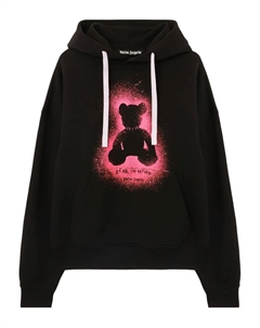 Худи с медведем и эффектом спрея, черный Palm angels