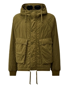 Стеганая куртка с капюшоном, зеленый C.p. company