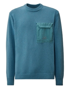 Свитер с вышитым логотипом и клапанным карманом, синий C.p. company