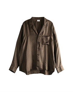 Рубашка Notched Collar Pajama Shirt, Taupe Saint laurent