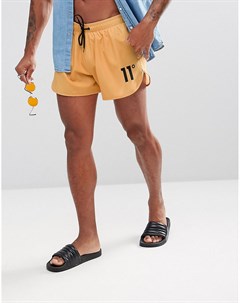 Желтые шорты для плавания с логотипом 11 degrees
