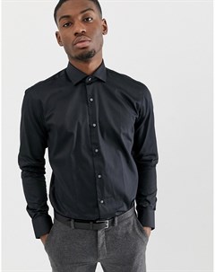 Черная приталенная рубашка в строгом стиле Ted baker london