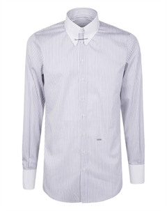 Рубашка в полоску с булавкой на воротнике, белый Dsquared2