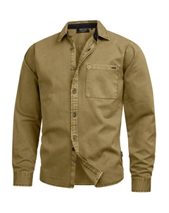 Рубашка на пуговицах классического кроя Broidy, Olive Indicode jeans