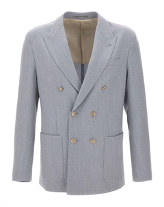 Двубортный пиджак с острыми лацканами, серый Eleventy