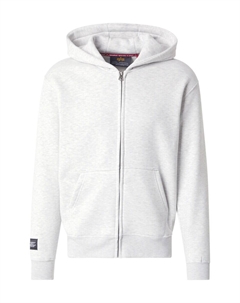 Худи с капюшоном на молнии, mottled grey Alpha industries