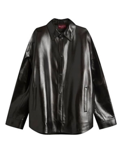 Мягкая рубашка из кожи наппа, черный Gucci