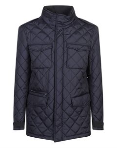 Стеганая пуховая куртка с клапанами на карманах, синий Herno