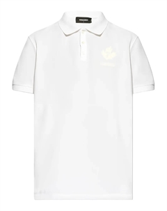 Поло с вышитым логотипом, белый Dsquared2