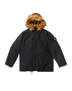 Парка x Stone Island Formula Steel Reversible Faux Fur Parka, Black Supreme