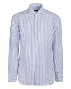 Рубашка в полоску из хлопка, черный Barba