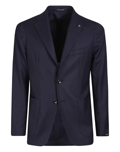 Пиджак с двумя пуговицами и накладными карманами, синий Tagliatore