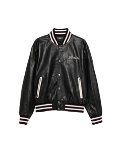 Куртка Club Leather Varsity Jacket, Black Amiri