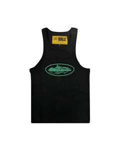 Топ Alcatraz Tank Top, Black/Green Corteiz