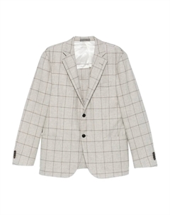 Пиджак в клетку на одной пуговице, серый Corneliani