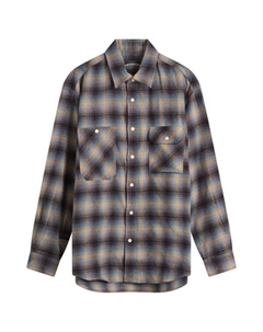 Рабочая рубашка из фланелевой ткани в клетку, темно-синий Frizmworks