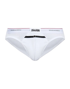 Трусы-брифы с пряжкой из коллаборации с Magliano, белый Dsquared2