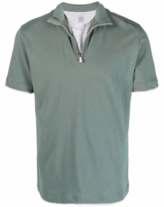 Рубашка поло с воротником на молнии, зеленый Eleventy