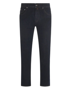 Джинсы с кожаной нашивкой, синий Jacob cohen