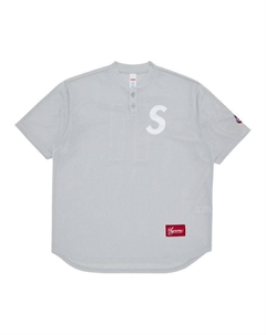 Топ S Logo Baseball Henley, Grey Supreme