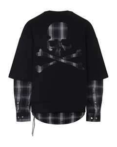 Многослойный свитшот с принтом в виде черепа, черный Mastermind japan