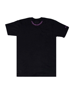 Футболка Neck Logo Tee, Black/Purple Chrome hearts