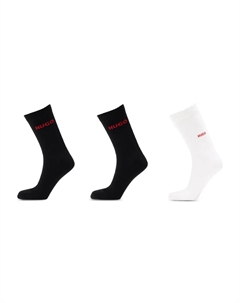 Комплект из трех пар носков с логотипом, черный Hugo